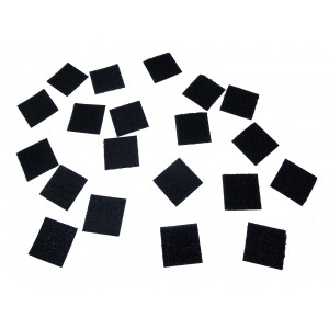 Cuadrados Troquelados De Velcro Adhesivo, Negro