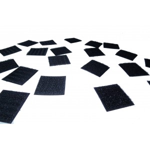Adhesive VELCRO® Die Cut Squares, Black - Pack of 250 Units 30mm x 30mm