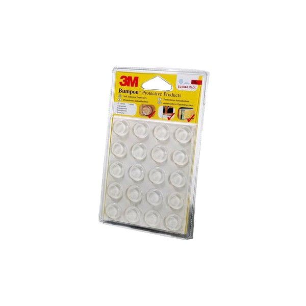 Tampons élastiques 3M Bumpon Mini - Lot De 132, Transparents - Absorption Bruit/vibrations, Antidérapants, Adhésif Inclus