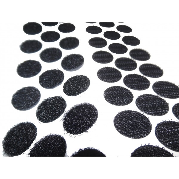 VELCRO Die-Cut Circles Colour Black Velcro Macho-Hook