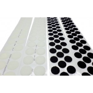Adhesive VELCRO® Die-Cut Circles, 13mm Diameter - Roll of 4,700 Units