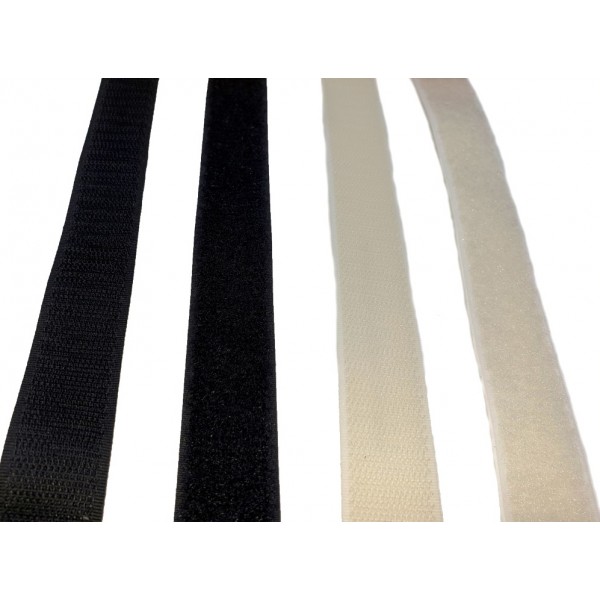 color negro Meister 7452720 7452720-Rollo de cinta de velcro 10 m de longitud, 20 mm de ancho 