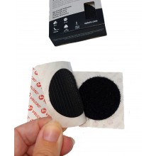Círculos Troquelados De Velcro Adhesivo "Ultra Fuerte" Macho-Hembra, 45mm Diámetro, "VEL-20010" Negro