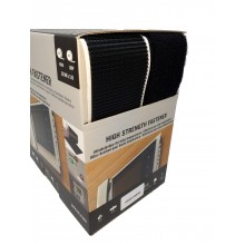 Ruban Velcro Adhésif "Ultra Fort", "VEL-PS20009" Noir – Boîte 2 Rouleaux Mâle-Femelle de 5m x 50mm