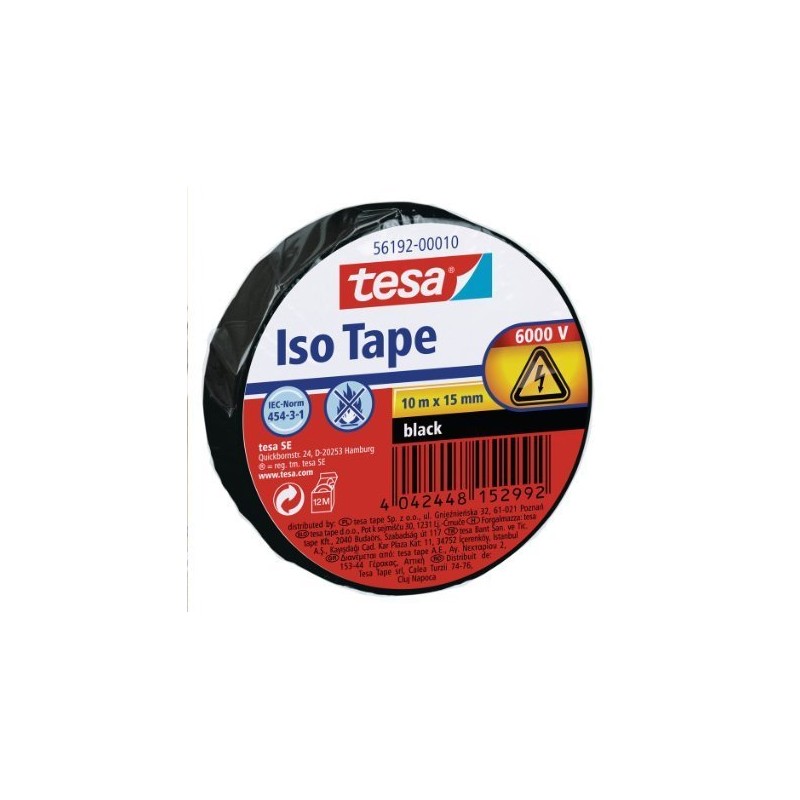 TESA® Ruban Isolant PVC 56192 Jusqu'à 6000V Noir