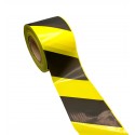 Fita de Marcação de Perímetro de PE, Padrão, Amarelo / Preto, Calibre 200 - Rolo de 250m x 100mm