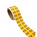 Etiquetas Adesivas Transfer "VOID - OPEN", Amarelas, Especiais para Comida para Levar - Rolo de 500 Etiquetas de 50 mm X 19 mm